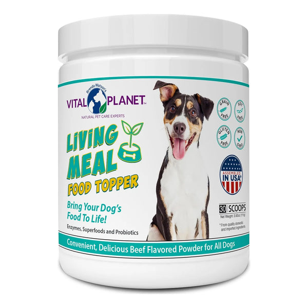 Polvo Para Perros Con Enzimas Probióticos Y Superalimentos Vital Planet 3.92 Oz Nutrición Premium
