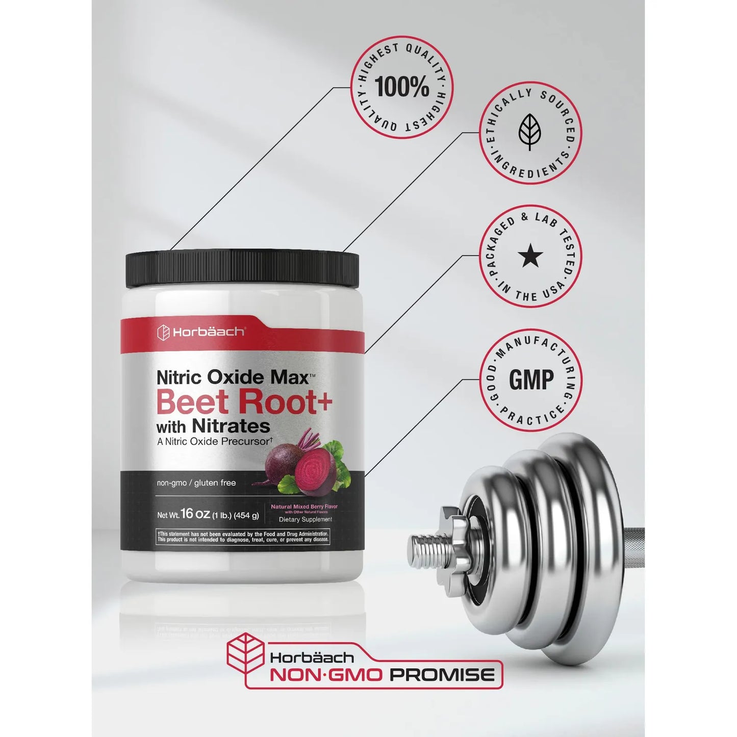 Polvo De Raíz De Remolacha 454g Sabor Bayas Con Nitratos Suplemento Vegano Sin Gluten