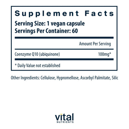 Coenzima Q10 100mg Suplemento Vegano Antioxidante Salud Corazon Energia