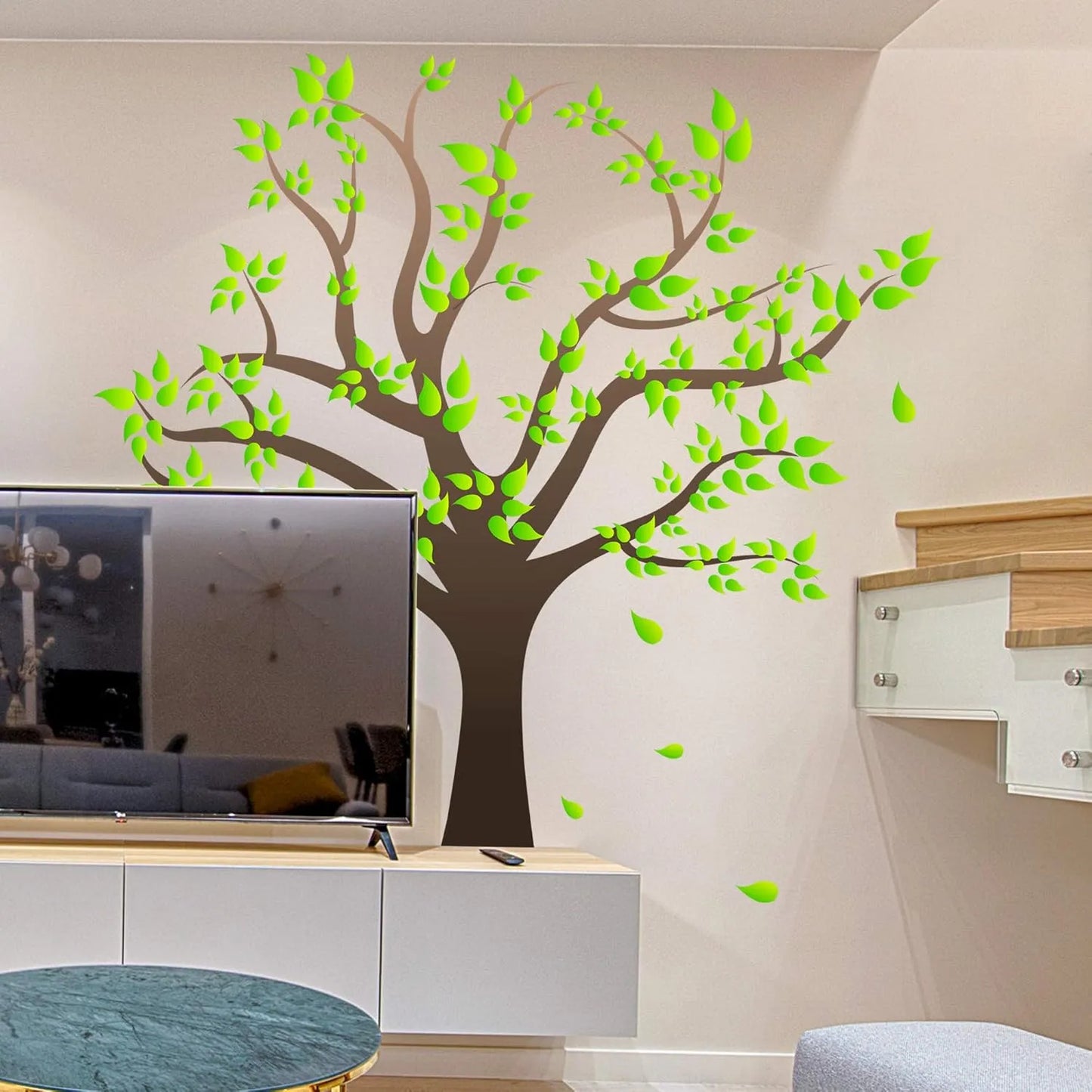Pegatinas De Pared Arboles Verdes 3D Removibles Decoracion Familiar