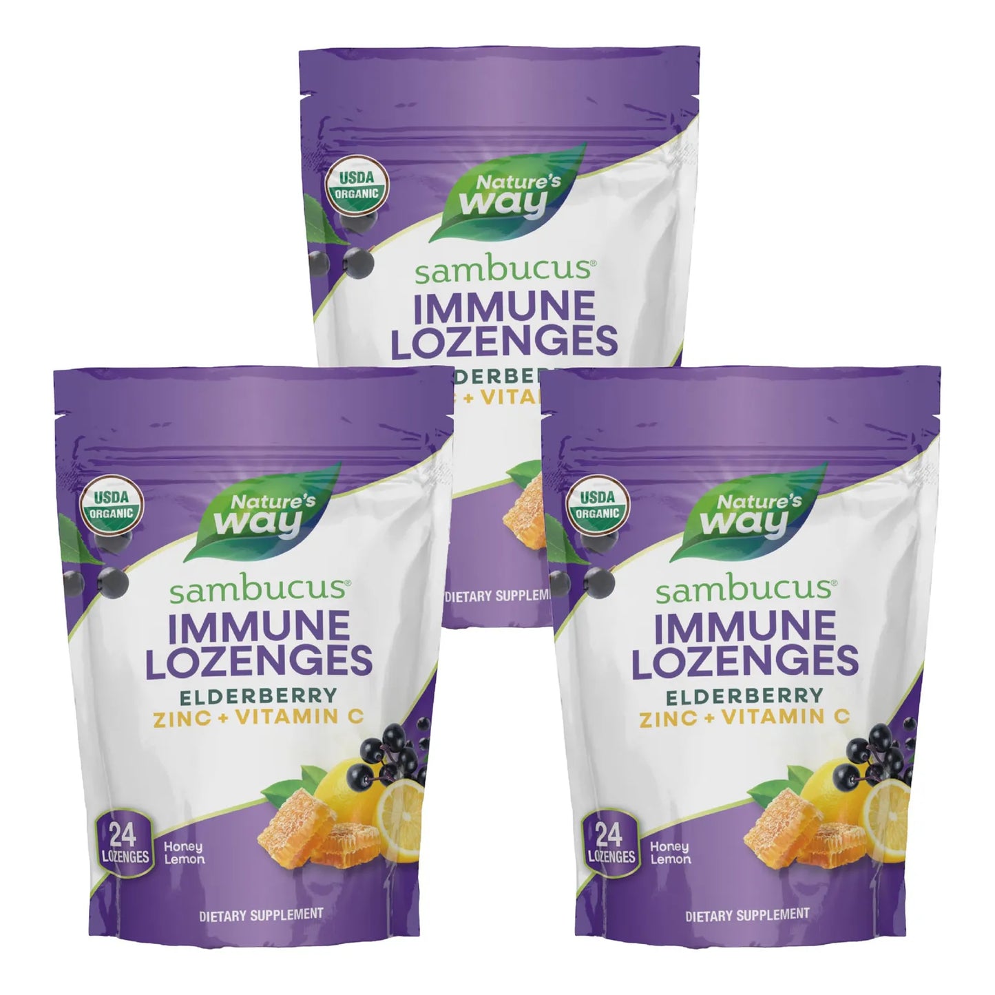 Pastillas Natures Way Sambucus Zinc Saúco Miel Limón Vitamina C Apoyo Inmunológico