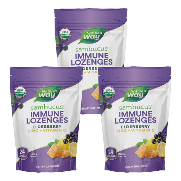 Pastillas Natures Way Sambucus Zinc Saúco Miel Limón Vitamina C Apoyo Inmunológico