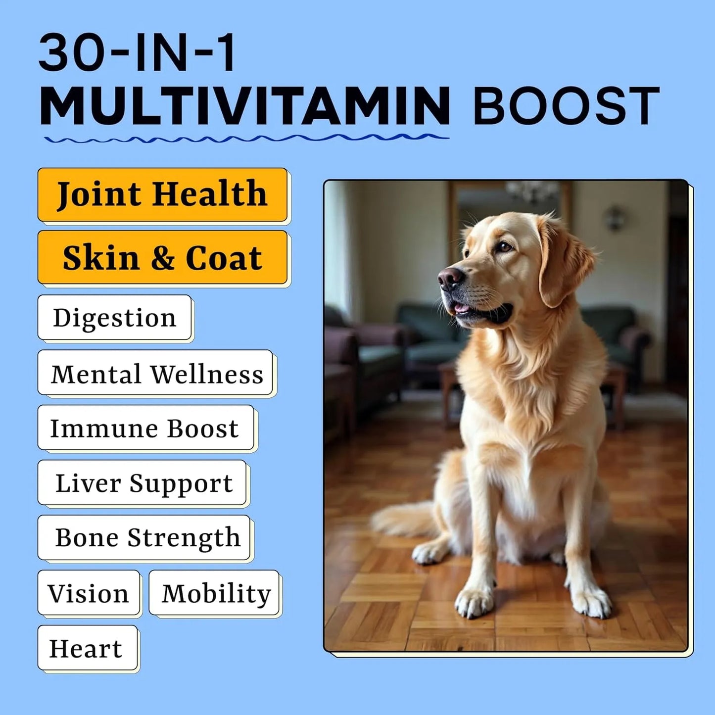 Vitaminas Masticables Con Glucosamina Y Probióticos Para Perros Salud Articular Piel Y Digestión