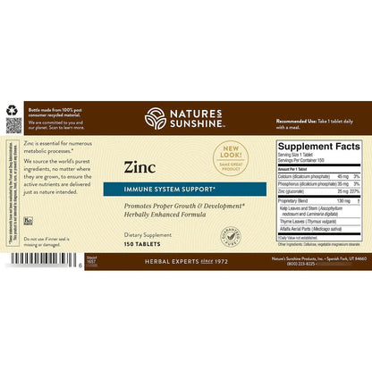 Zinc 25 Mg 150 Tabletas Refuerza Inmunidad Y Metabolismo