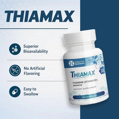 Thiamax Capsulas Vitamina B1 Tiamina Ttfd 100 Mg 60 Unidades Absorcion Superior Sin Rellenos