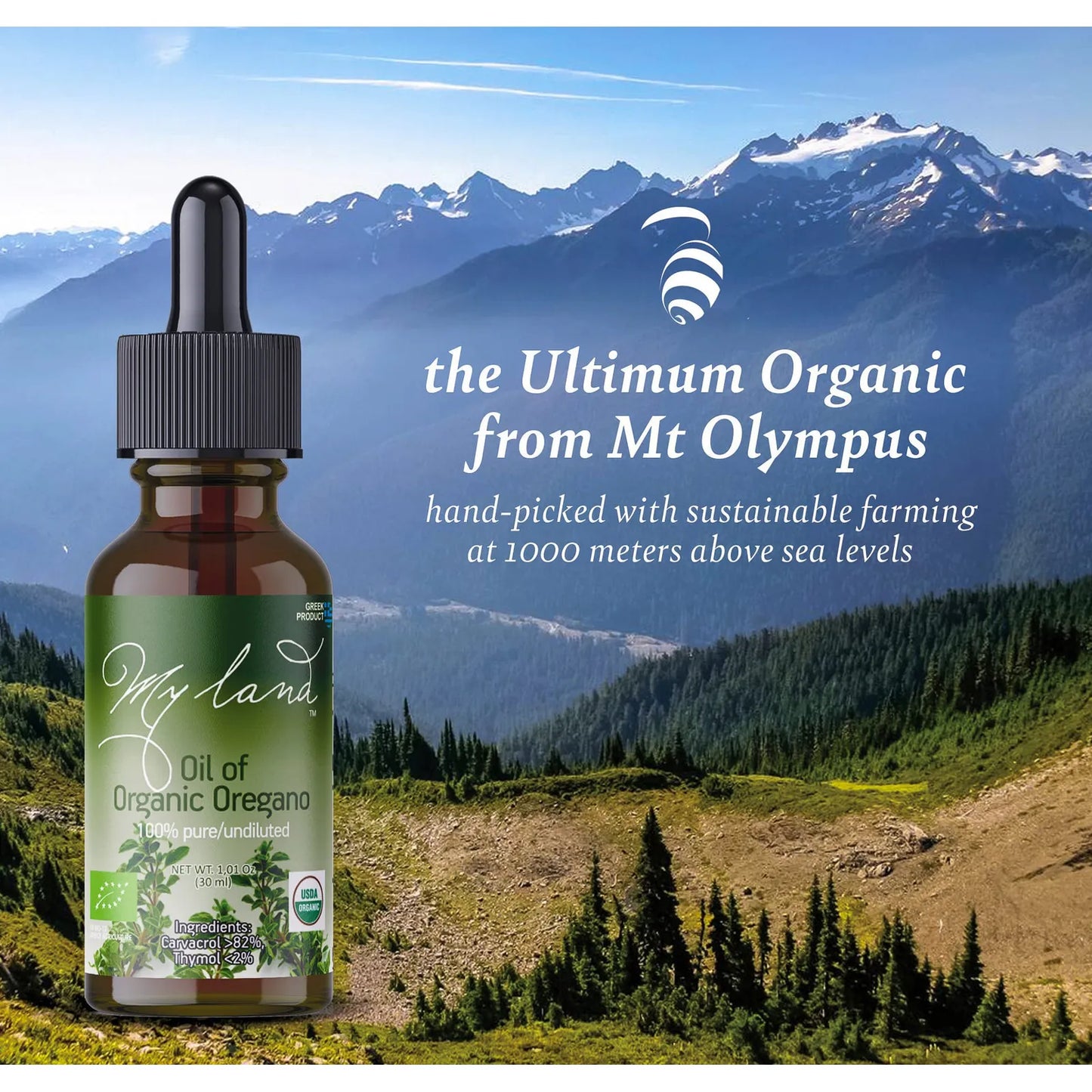 Aceite De Orégano Orgánico Puro Alto Carvacrol 82% 10 Ml Mt Olympus
