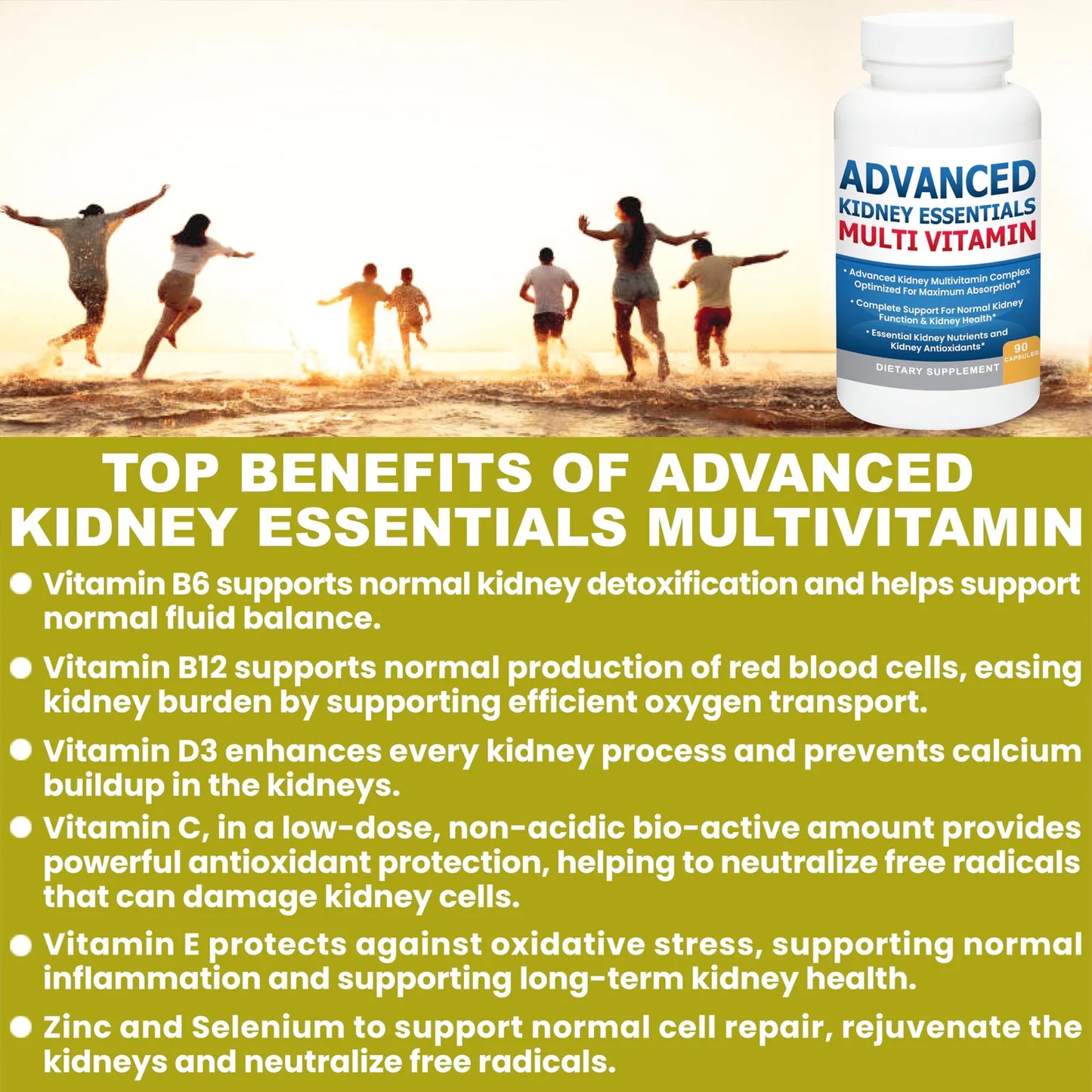 Advanced Kidney Essentials Multivitamínico Apoyo Renal 30 Cápsulas