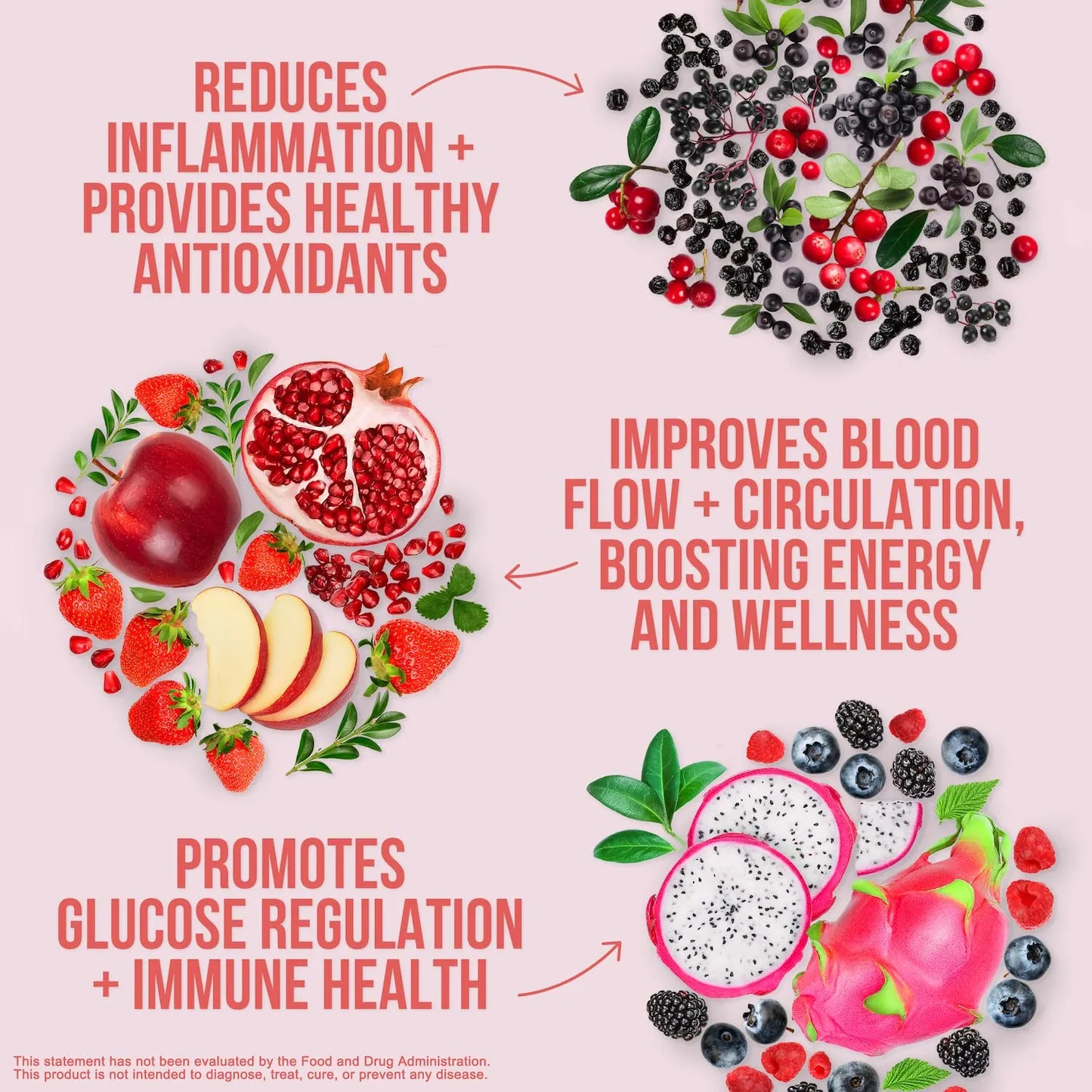 Mezcla Energizante De Frutas En Polvo Rica En Polifenoles 28 Porciones Vegano Sin Gluten