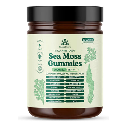 Gomitas De Musgo Marino 16 En 1 Con Aceite De Semilla Negra Y Ashwagandha Suplemento Multivitamínico