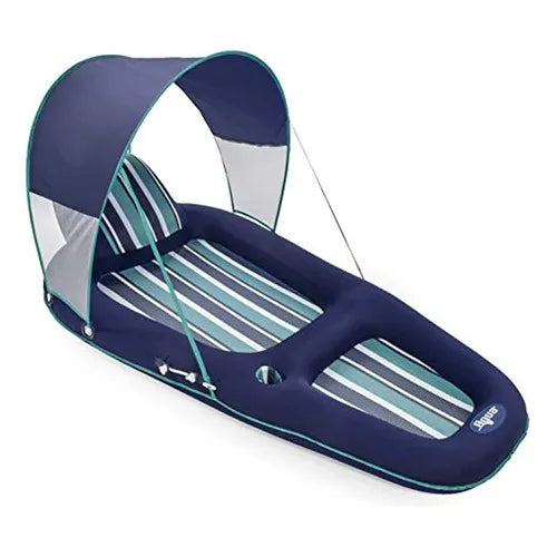 Aqua Flotador Inflable Piscina Con Reposacabezas Y Toldo UPF50 Verde