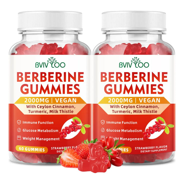 Gomitas De Berberina 2000 Mg Sin Azúcar Con Canela Y Cardo Mariano