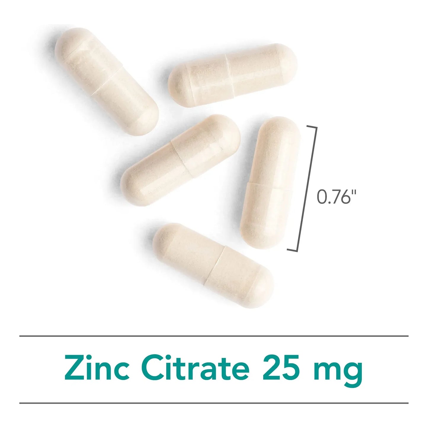 Citrato De Zinc 25 Mg Apoyo Inmunológico Cápsulas Bien Absorbidas 60 Unidades