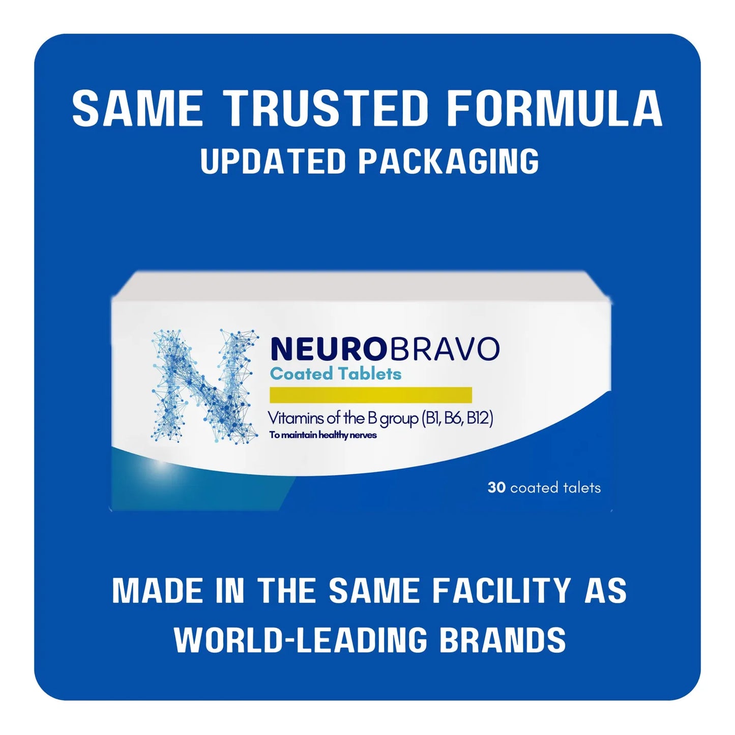 Neurobravo Vitamina B1 B6 B12 Tabletas Salud Nerviosa Alivio Muscular