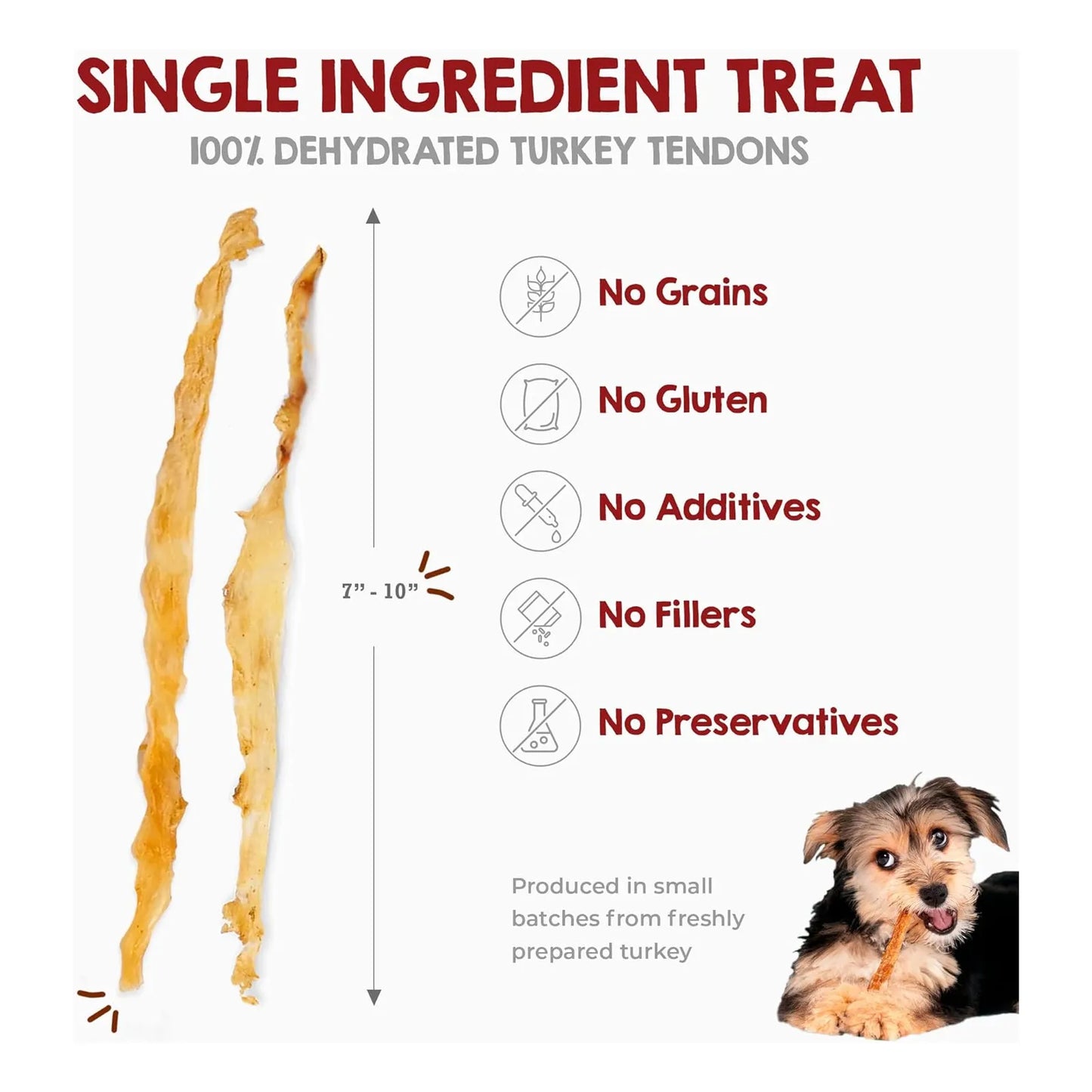 Tendones De Pavo Masticables Para Perros 100 Naturales Golosina Saludable