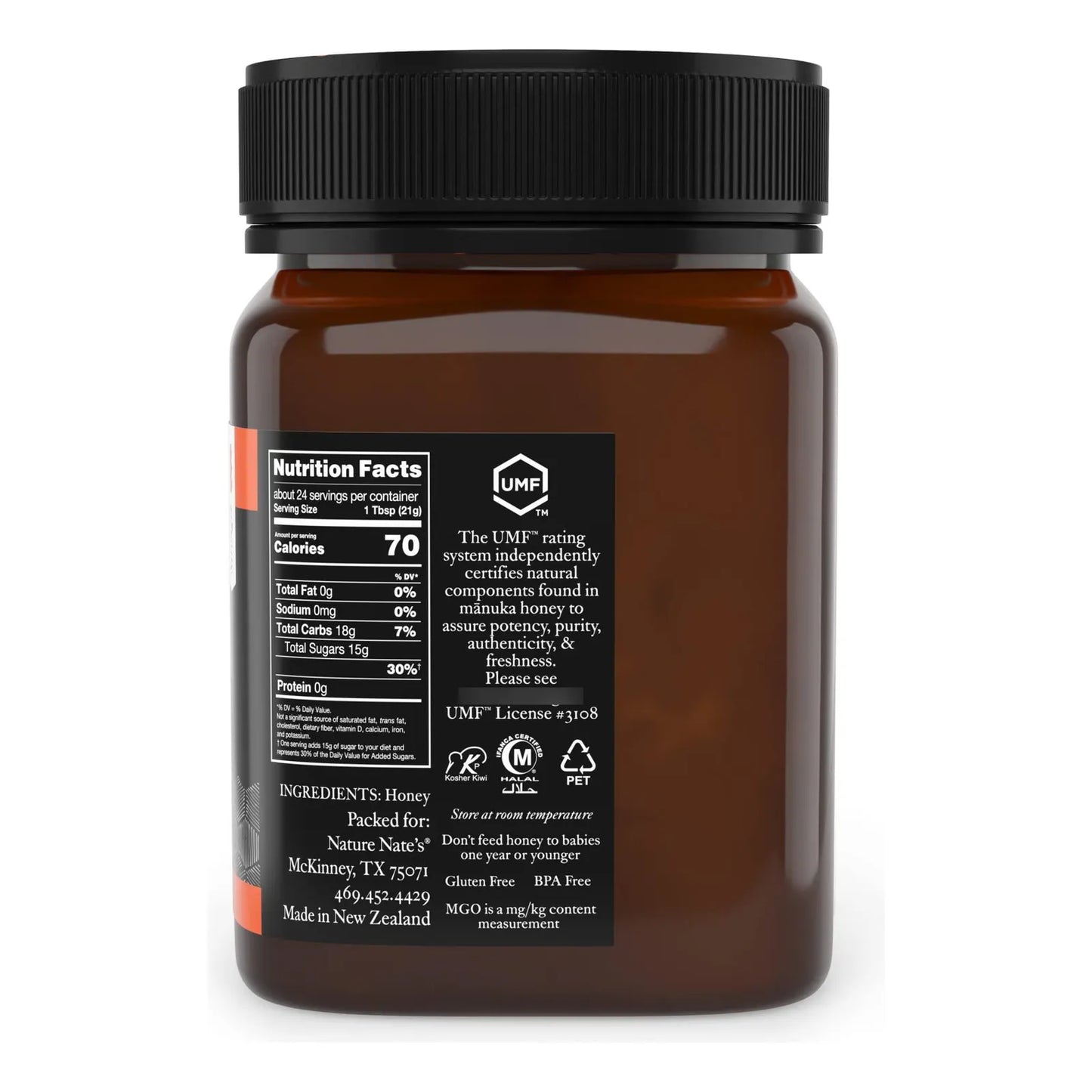 Miel Cruda Manuka Nueva Zelanda MGO 263 UMF 10 Tarro 17.6 Onzas