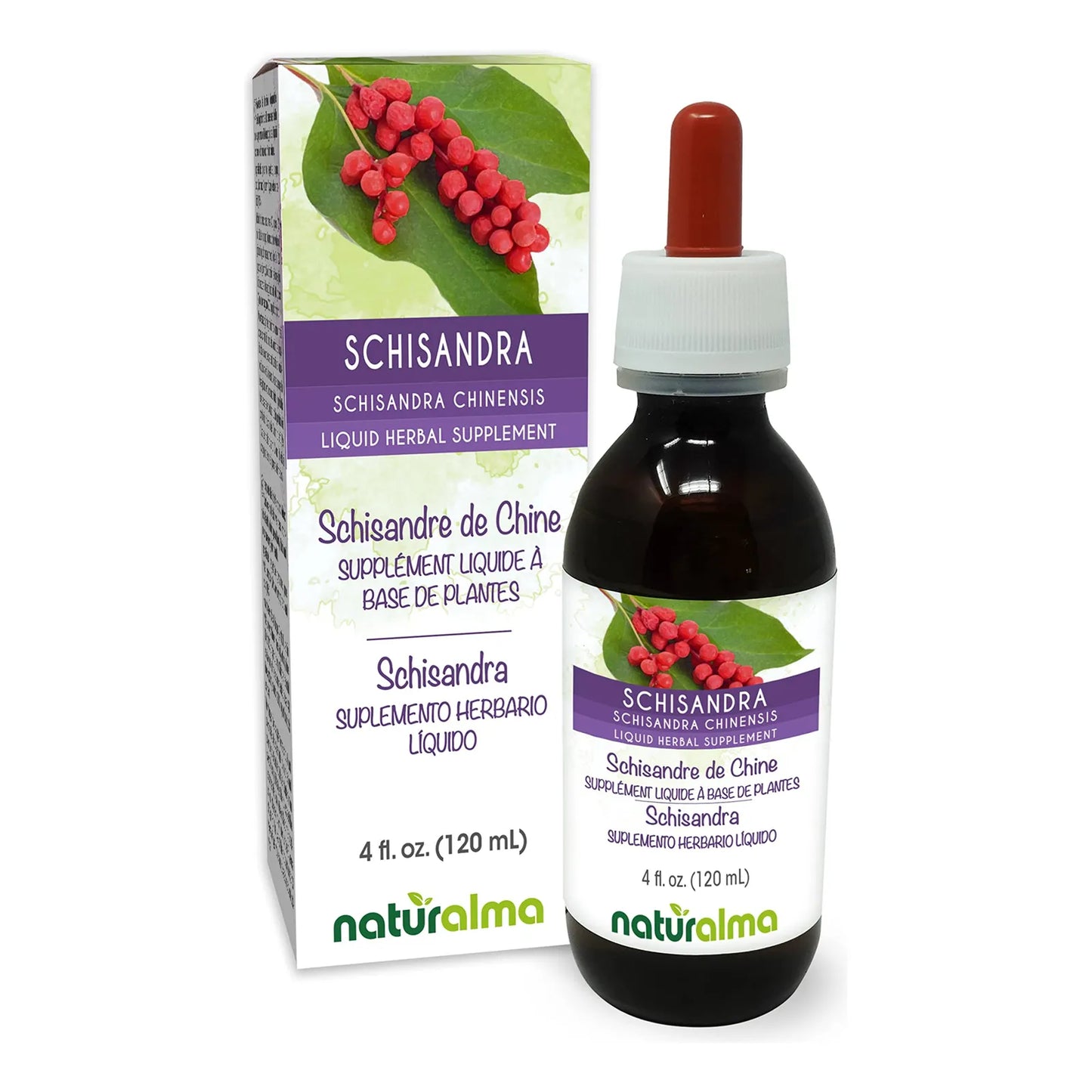 Tintura De Schisandra Chinensis Extracto Líquido Vegano Sin Alcohol 4 Oz