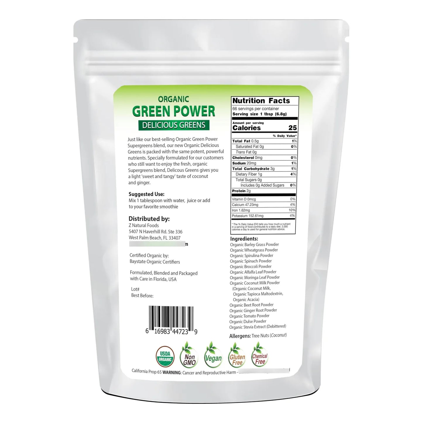 Delicious Greens Superfood Polvo De Verduras Picantes Nutritivo Y Vegano 1 Libra