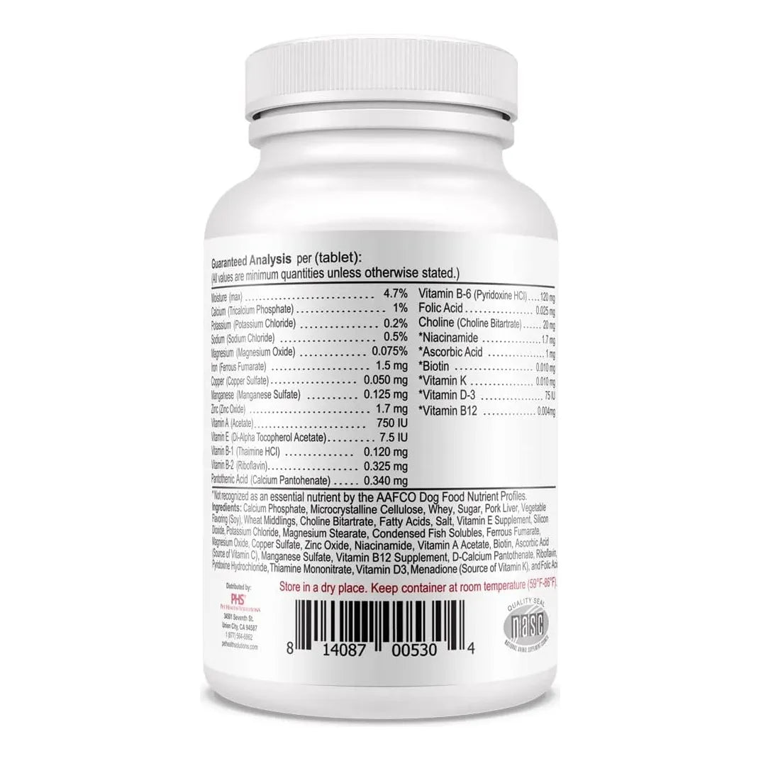 Vitaminas Esenciales Para Perros Con Sabor A Hígado 60 Tabletas Masticables