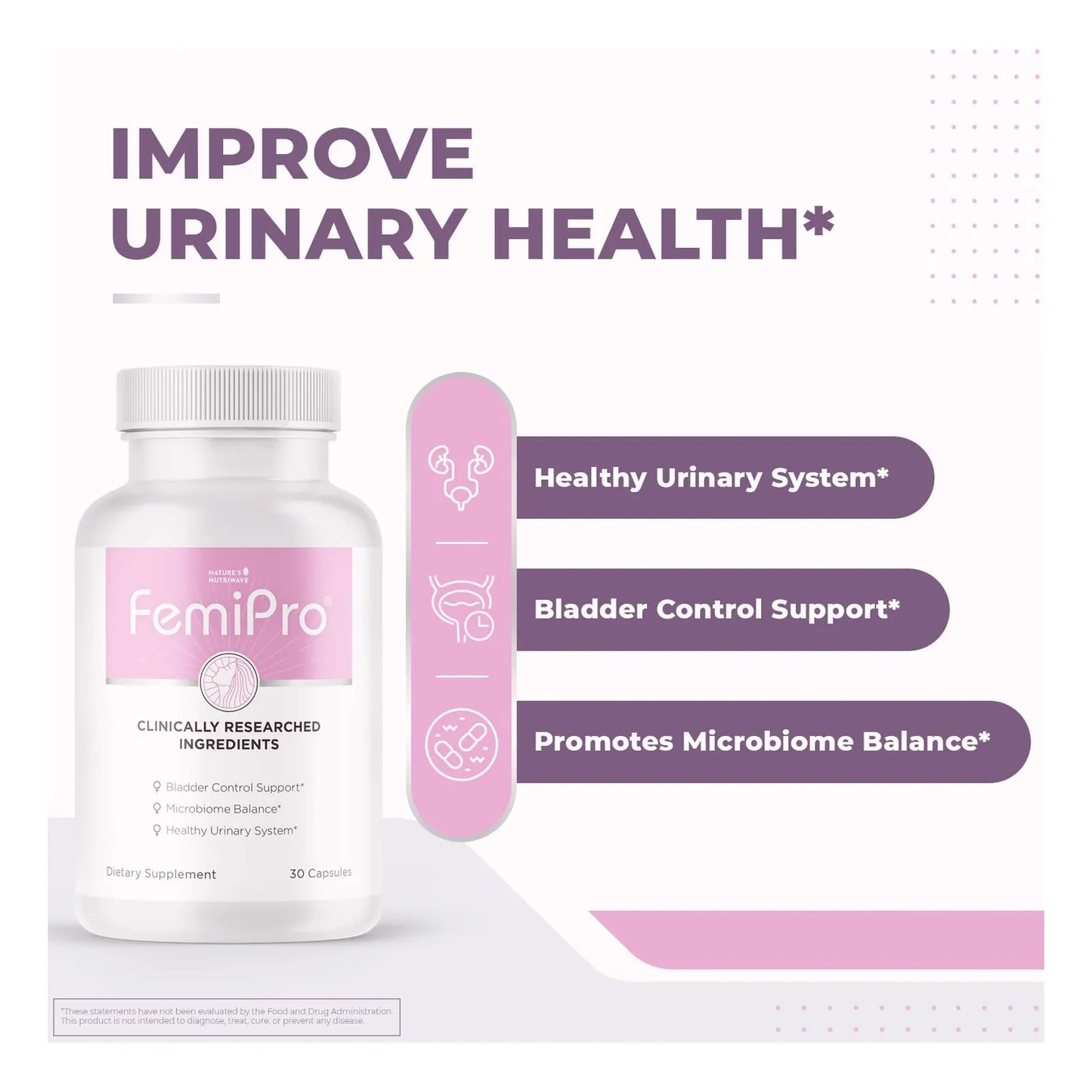 Femipro Suplemento Control Vejiga Hierbas Naturales Probióticos Salud Urinaria