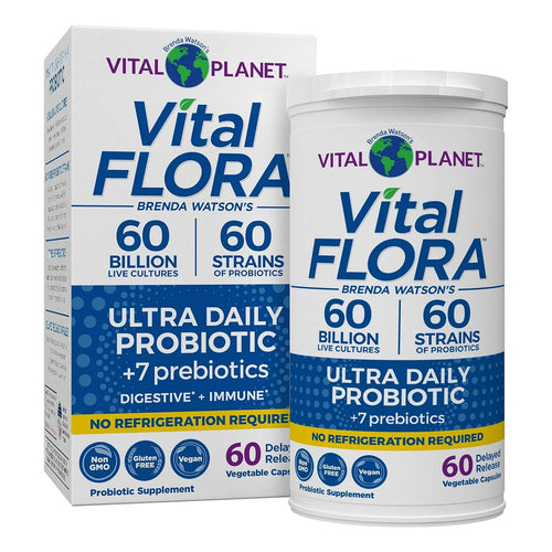 Probiótico Premium Vital Flora Ultra 60 Mil Millones UFC 60 Cepas 7 Prebióticos
