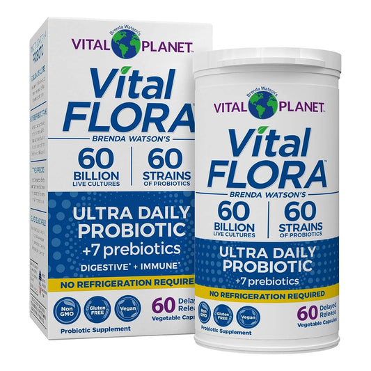Probiótico Premium Vital Flora Ultra 60 Mil Millones UFC 60 Cepas 7 Prebióticos