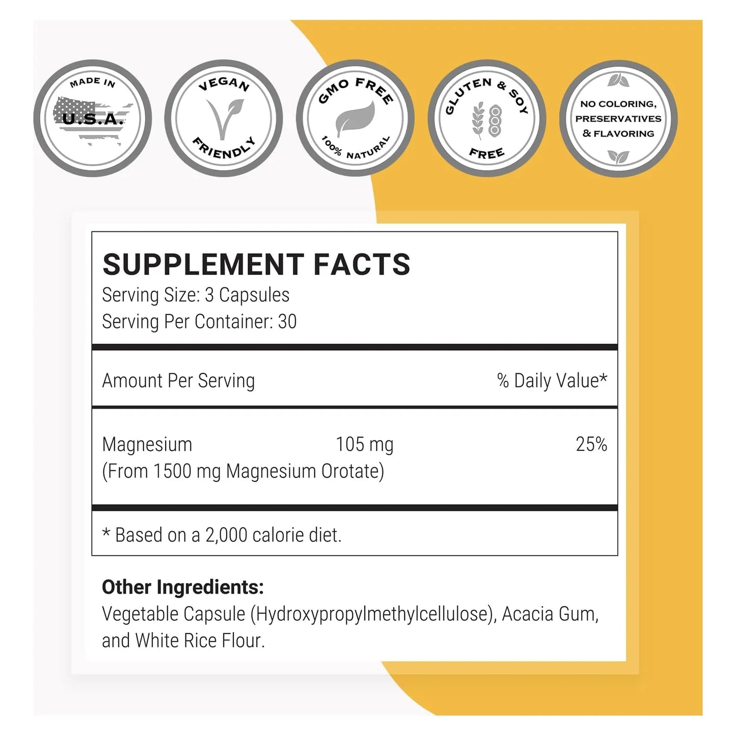 Orotato De Magnesio 1500 Mg Supersmart Relajante Muscular Y Cardíaco 90 Cápsulas