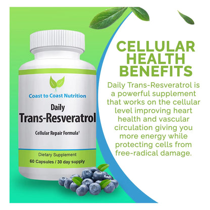 Capsulas De Trans Resveratrol Antioxidante Natural 600 Mg 60 Unidades Vegano