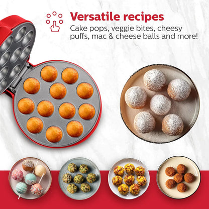 Máquina Para Hacer Cake Pops Holstein Housewares 12 Unidades Roja Antiadherente