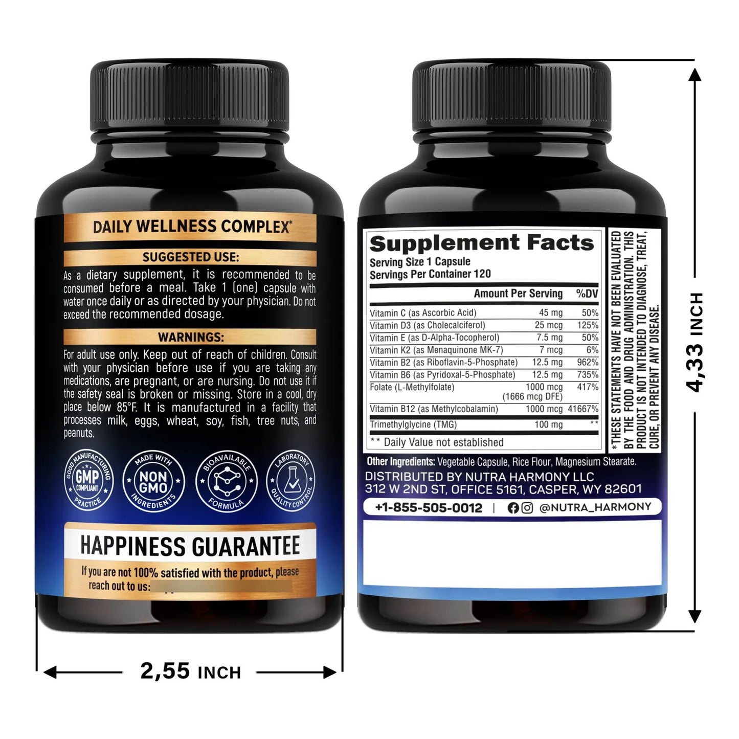 Multivitaminico Metilado Complejo B Con Metilfolato Y B12 Para Energia Y Enfoque