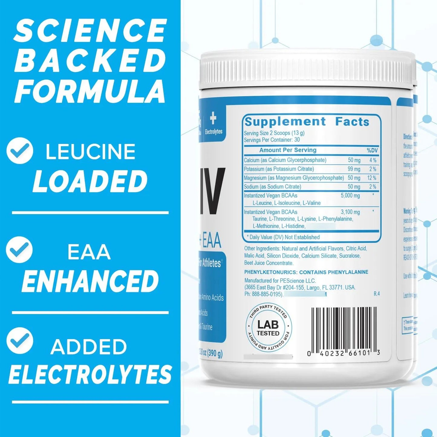 Amino IV Uva Frambuesa Polvo BCAA EAA 60 Porciones Con Electrolitos