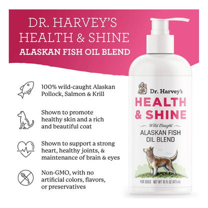 Aceite De Salmon Y Krill Para Perros Dr Harveys Health Shine 16 Oz