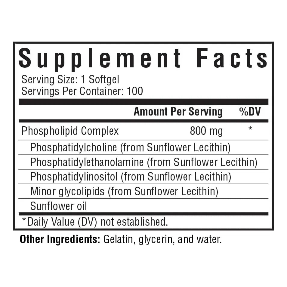 Optimal PC Fosfolipidos De Girasol 800 Mcg Soporte Cerebral Y Hepatico 100 Capsulas