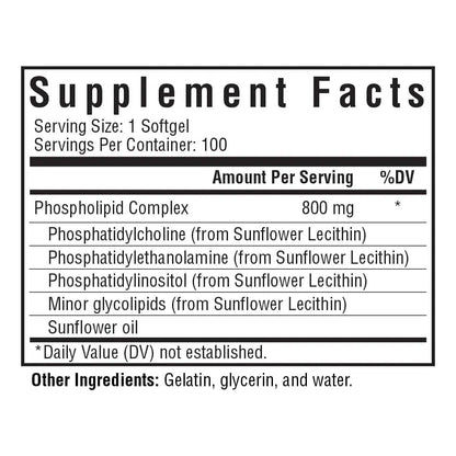Optimal PC Fosfolipidos De Girasol 800 Mcg Soporte Cerebral Y Hepatico 100 Capsulas