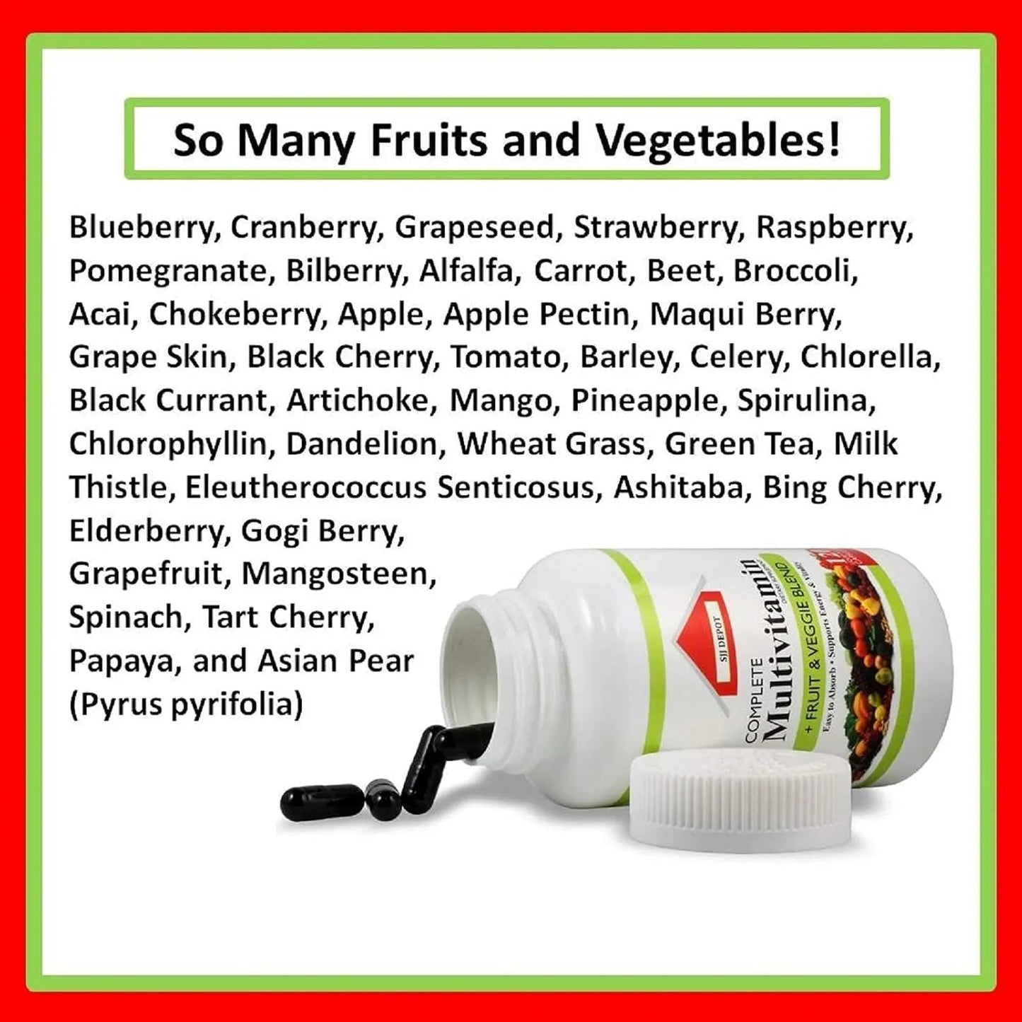 Multivitaminas Líquidas 120 Cápsulas Frutas Verduras Antioxidantes