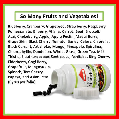 Multivitaminas Líquidas 120 Cápsulas Frutas Verduras Antioxidantes