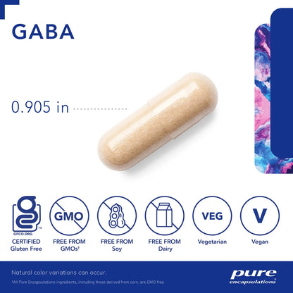 Suplemento De GABA Premium 120 Cápsulas Relajación Natural Y Manejo Del Estrés