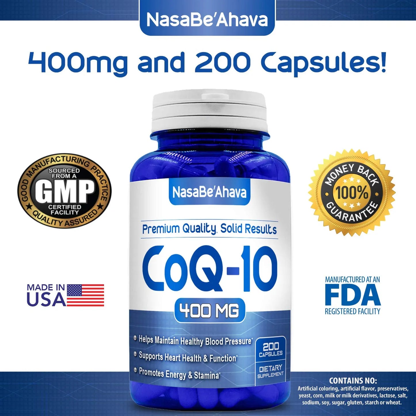 Capsulas Coenzima Q10 400 Mg Ubiquinona Antioxidante Corazon Piel Energia
