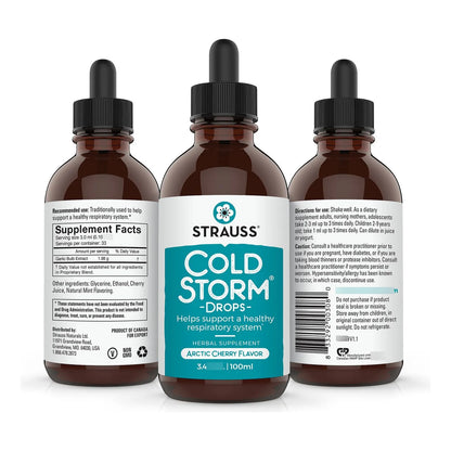Gotas De Apoyo Inmunológico Y Respiratorio Sabor Cereza Ártica Strauss Naturals