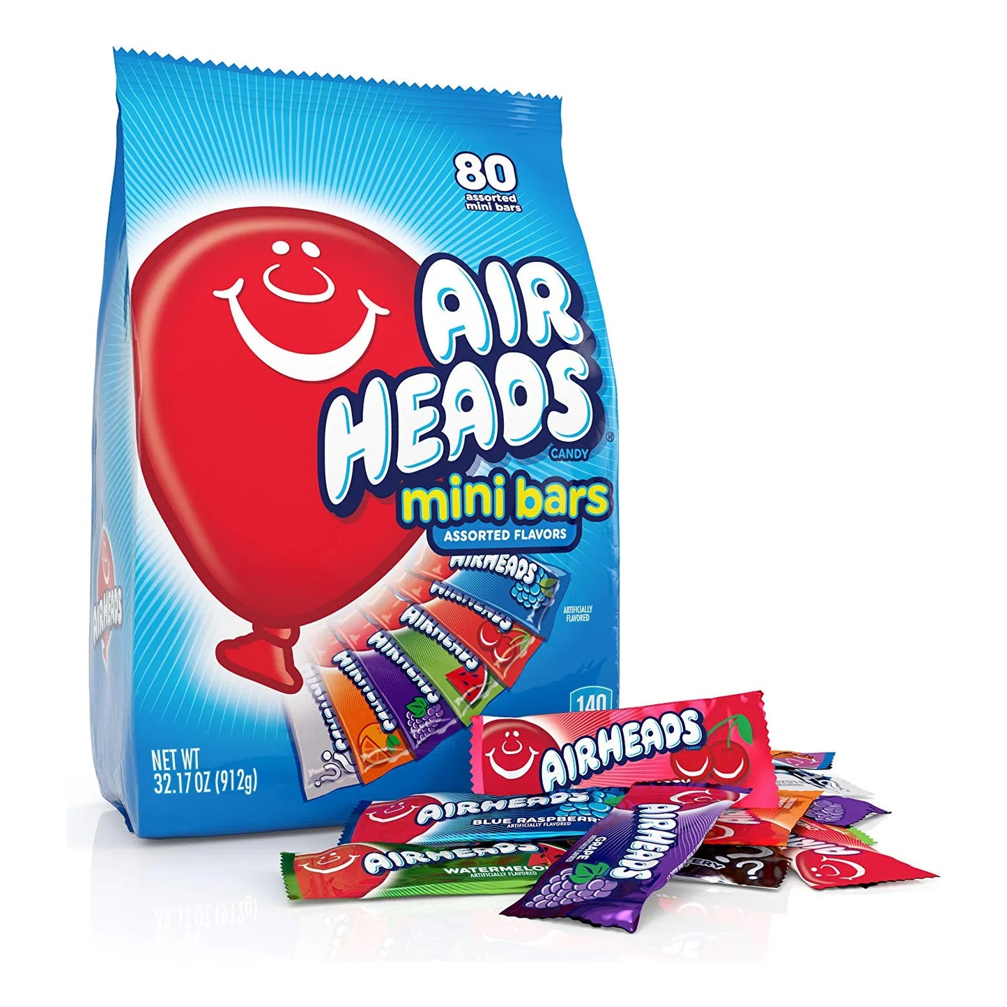 Mini Barras De Caramelo Airheads Sabores Frutales Variados Bolsa De 80 Unidades