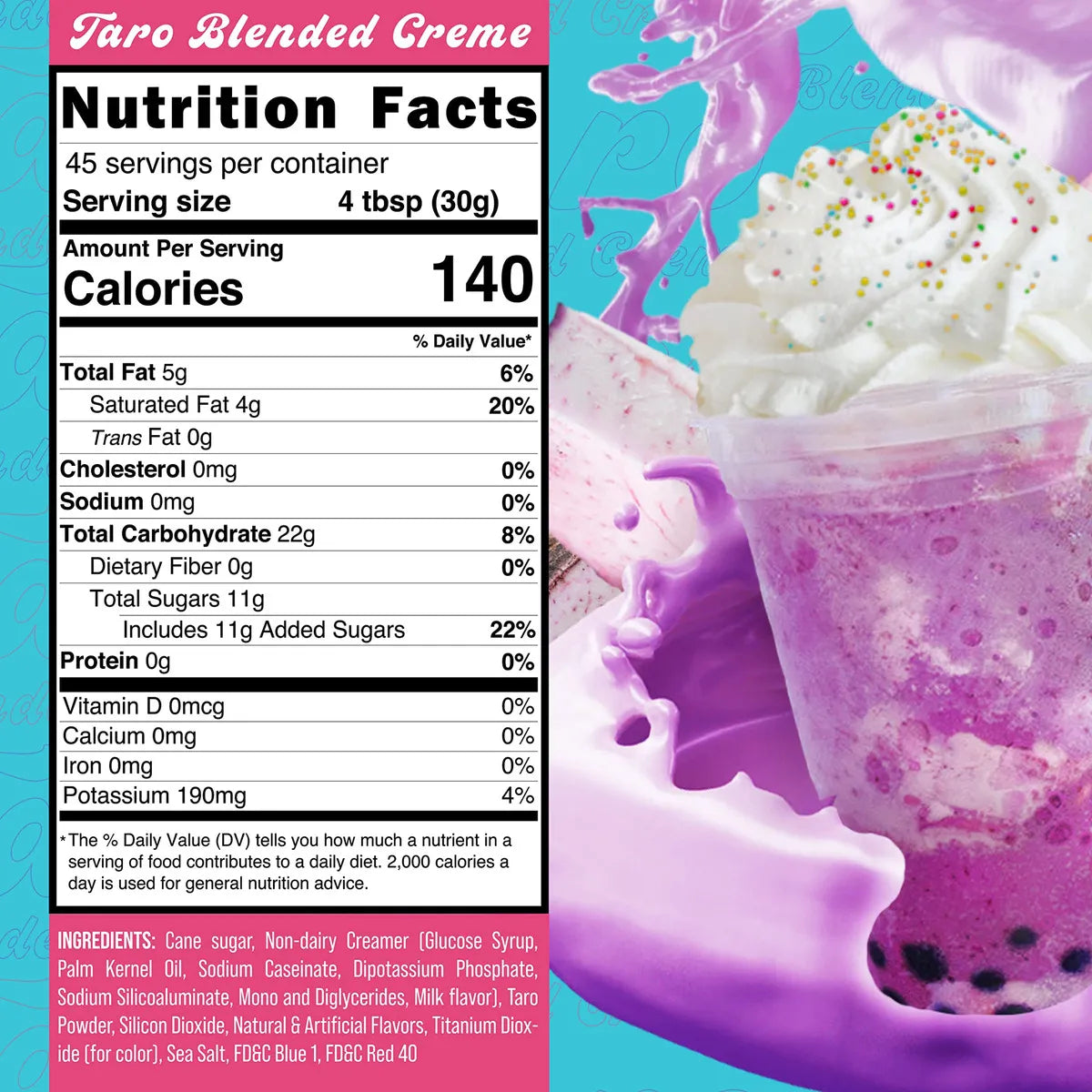 Polvo De Taro Para Té De Burbujas 1361 Gramos 45 Porciones
