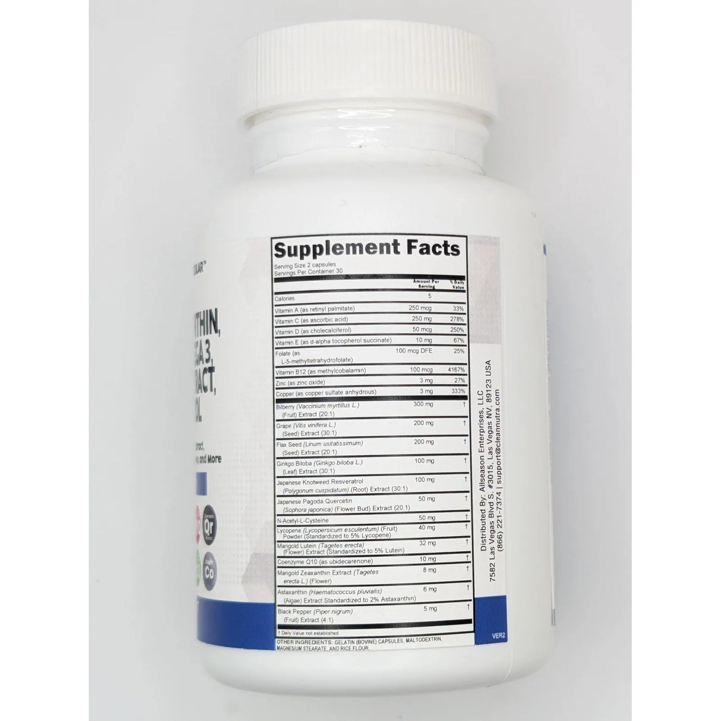 Vitaminas Para Salud Ocular Con Arándano Luteína Zeaxantina 40 Mg Licopeno Resveratrol Omega 3