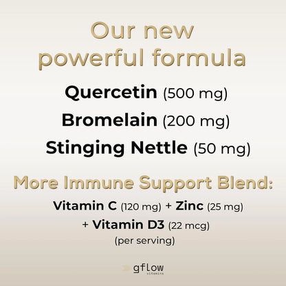 Quercetina 500 Mg Con Vitamina C Zinc Y Ortiga 120 Cápsulas Veganas Refuerza Sistema Inmunológico