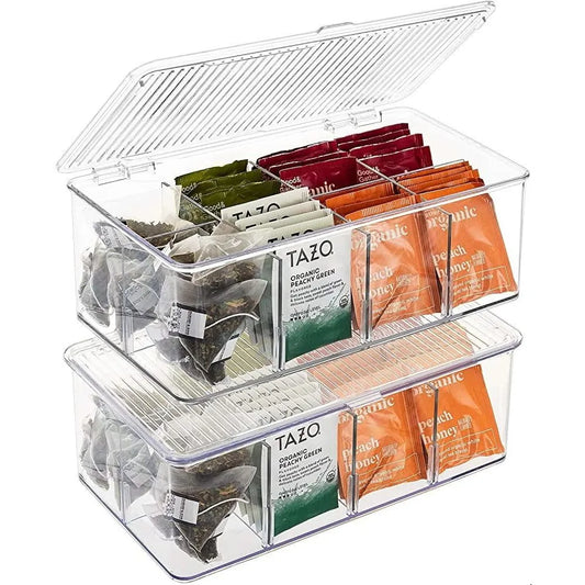 Sorbus 2 Pack Organizador De Bolsitas De Te Con Tapa Y 4 Divisores Extraibles