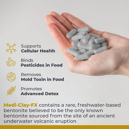Capsulas De Arcilla De Bentonita Medi Clay Fx Desintoxicacion Natural Vegano