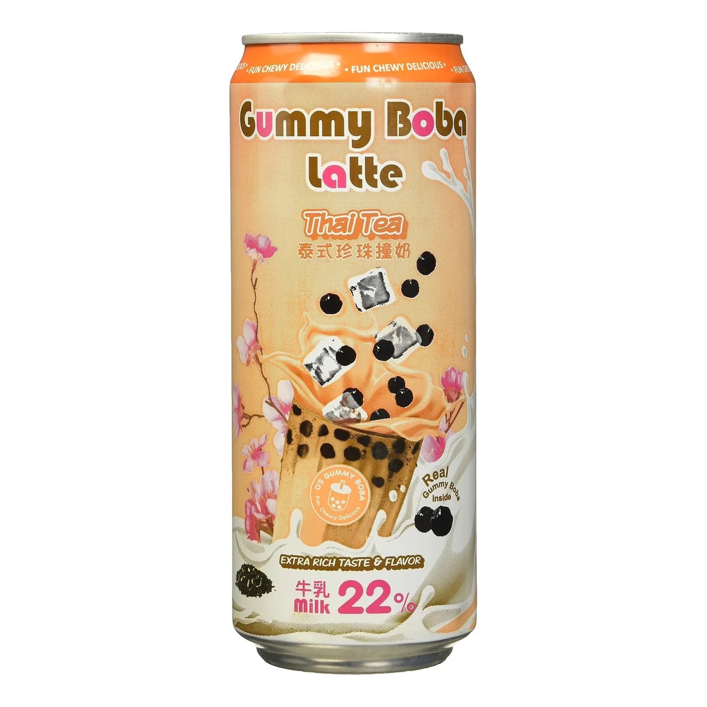 Bebida De Té De Burbujas Con Perlas Masticables 450 Ml Sabor Tailandés