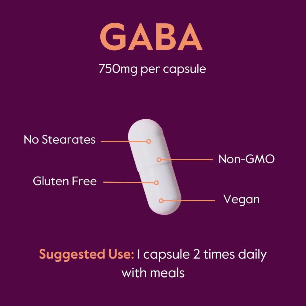 Gaba 750Mg Capsulas 240 Unidades Vegano Sin Gluten Sin Omg