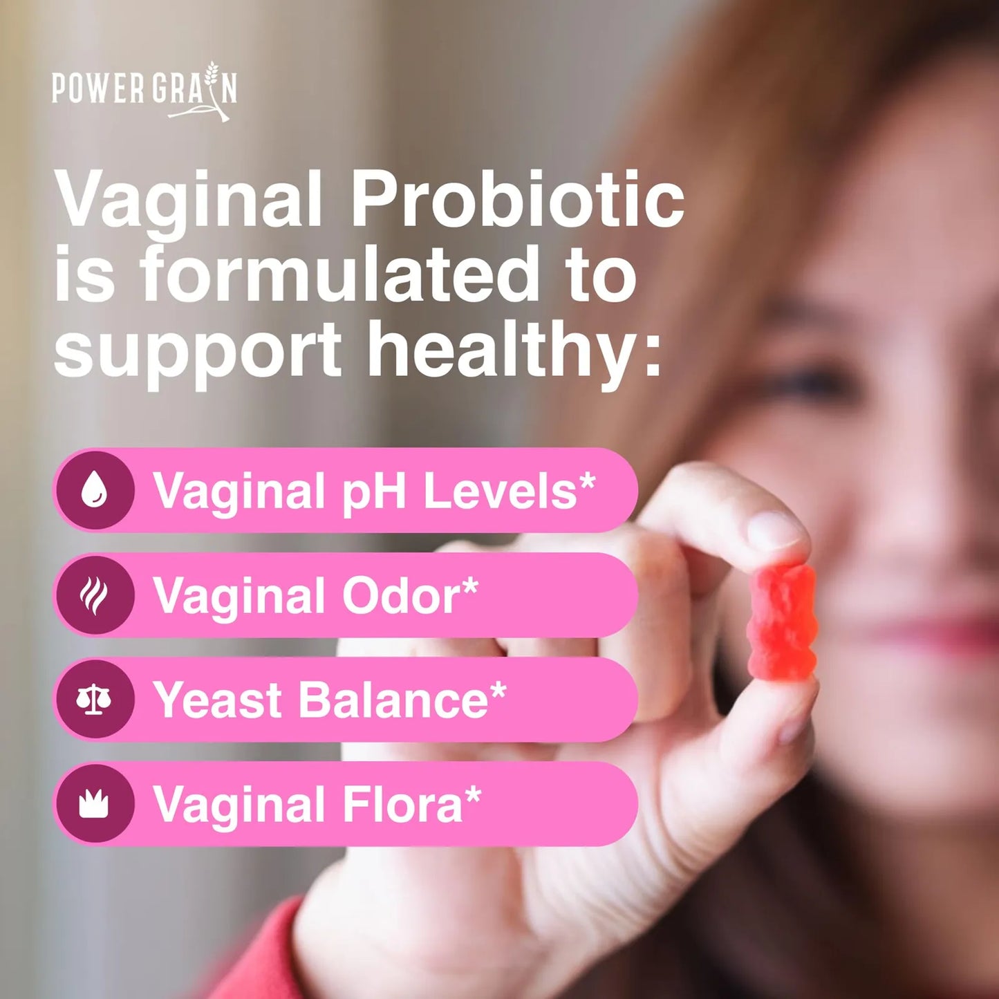 Gomitas Probióticas Para Mujeres Sabor Frambuesa 60 Unidades