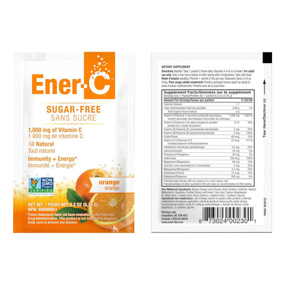 Mezcla Bebida Multivitaminica Naranja 1000Mg Vitamina C Sin Azucar Vegano 60 Sobres