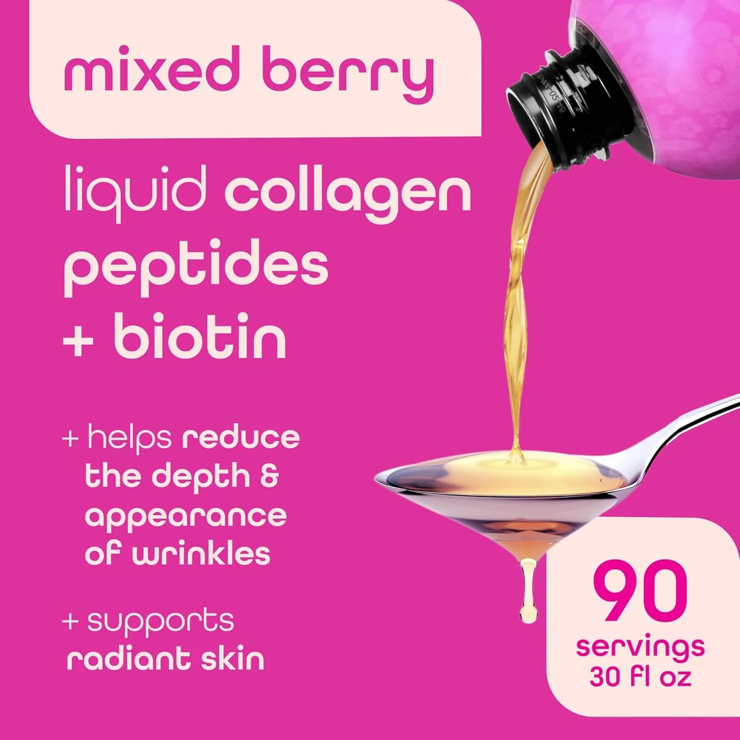 Colageno Liquido Zena Con Biotina Para Bienestar Diario Colágeno + Biotina 2500 Mg Frutos Rojos - Imagen 6