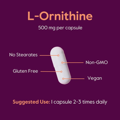 L Ornitina 500mg 240 Capsulas Vegetarianas Sin Aditivos Mejor Calidad